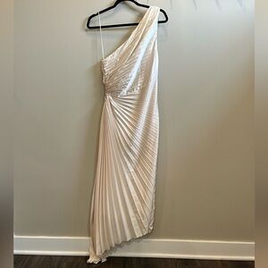 One-Shoulder Pleated Dress